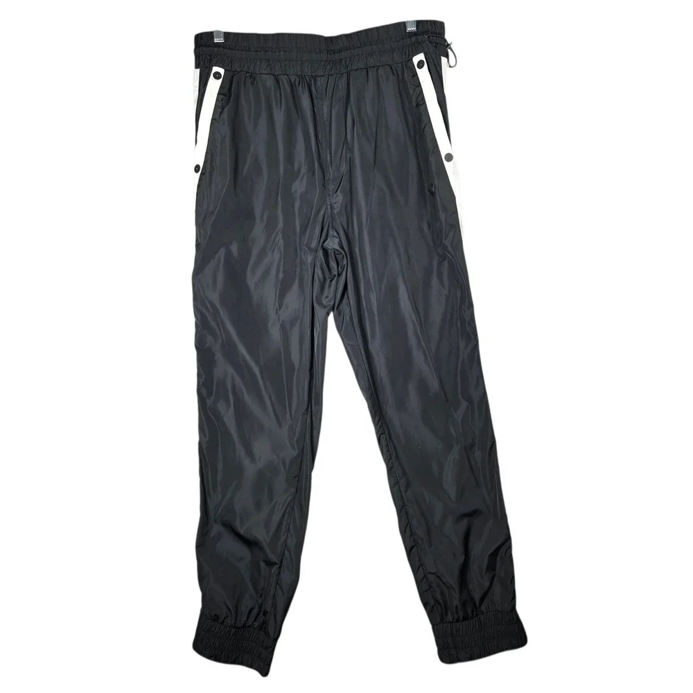 True Religion Jogger Mens Medium Black White Track Pants Paneled Slim Leg